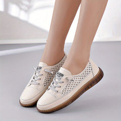 Women's Hollow Out Flat Sneakers Mesh Low Top Shoes