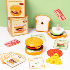 Wooden Hamburger Sandwich Toy