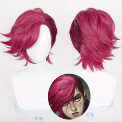 Men's Anime Wine Red Wig