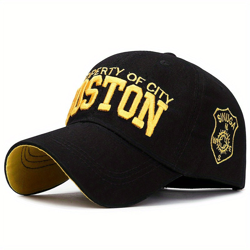 Meromibe Boston Letter Embroidered Baseball Cap Sun Hat for Outdoor Sports