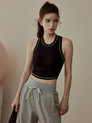 Sleeveless Crop Top Racerback Sports Tank Top