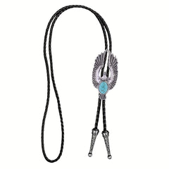 Men's Retro Eagle Gemstone Bolo Tie Western Denim Shirt Accessory