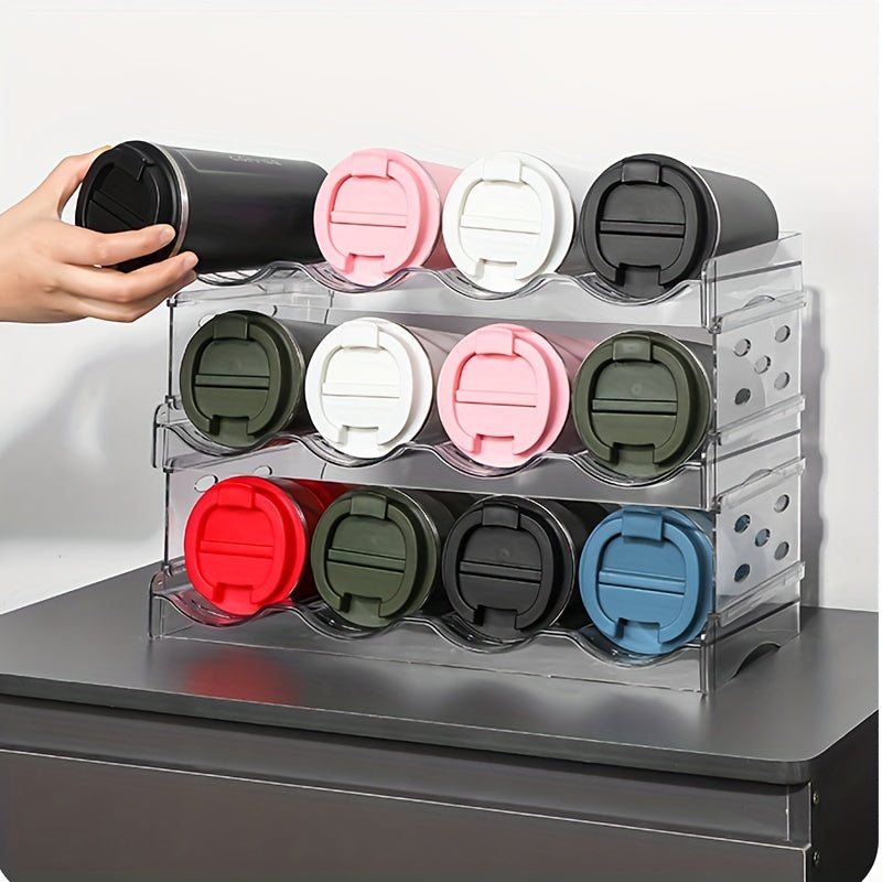 Clear Water Bottle Organizer Stackable Holder Cup Organizer