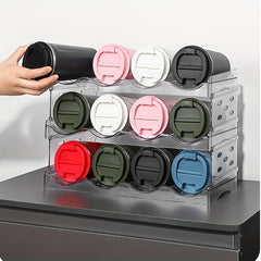 Clear Water Bottle Organizer Stackable Holder Cup Organizer