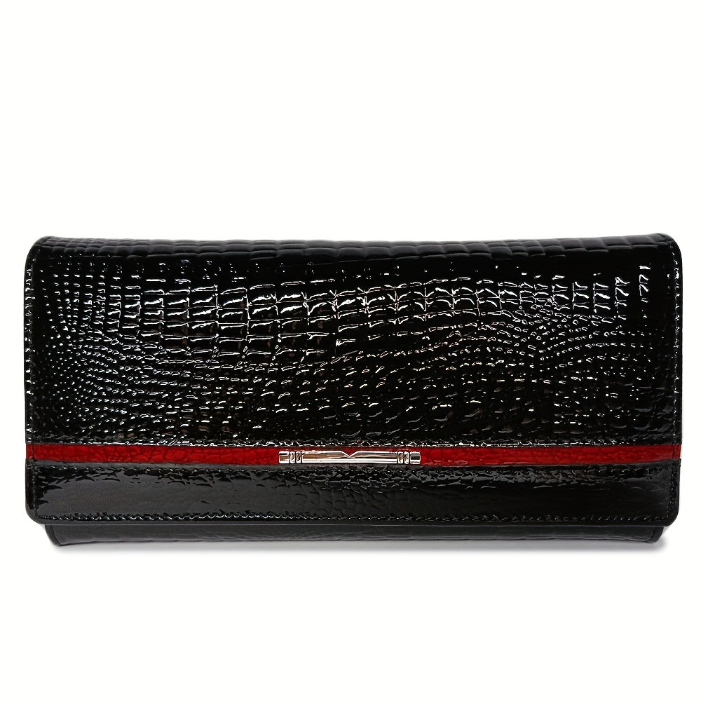 Women's Classic Leather Bi-fold Wallet with Snap Closure