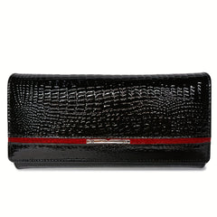 Women's Classic Leather Bi-fold Wallet with Snap Closure