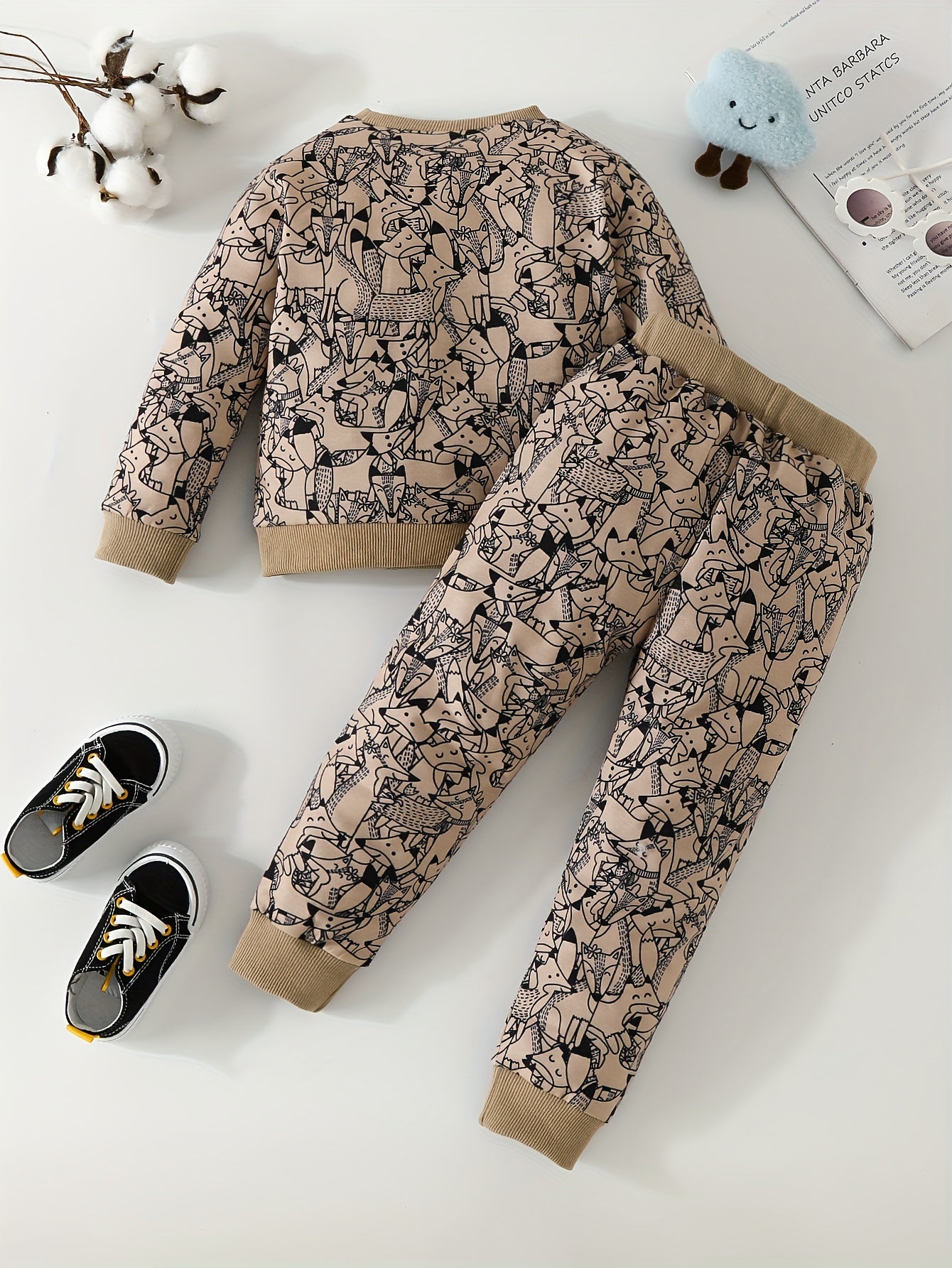 Toddler Baby Spring Animal Set Long-sleeved Sweatshirt & Pants 2pcs