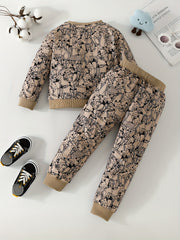 Toddler Baby Spring Animal Set Long-sleeved Sweatshirt & Pants 2pcs