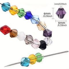 98pcs 6mm Dark Rhombus Crystal Man Glass Beads for DIY Jewelry Making