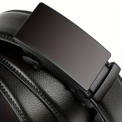 Men's Laser Engraved Automatic Buckle Belt - Durable Stainless Steel