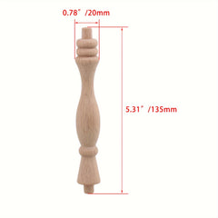 4pcs Solid Wood Porch Bridge Unpainted Wood Craft Spindles Baluster