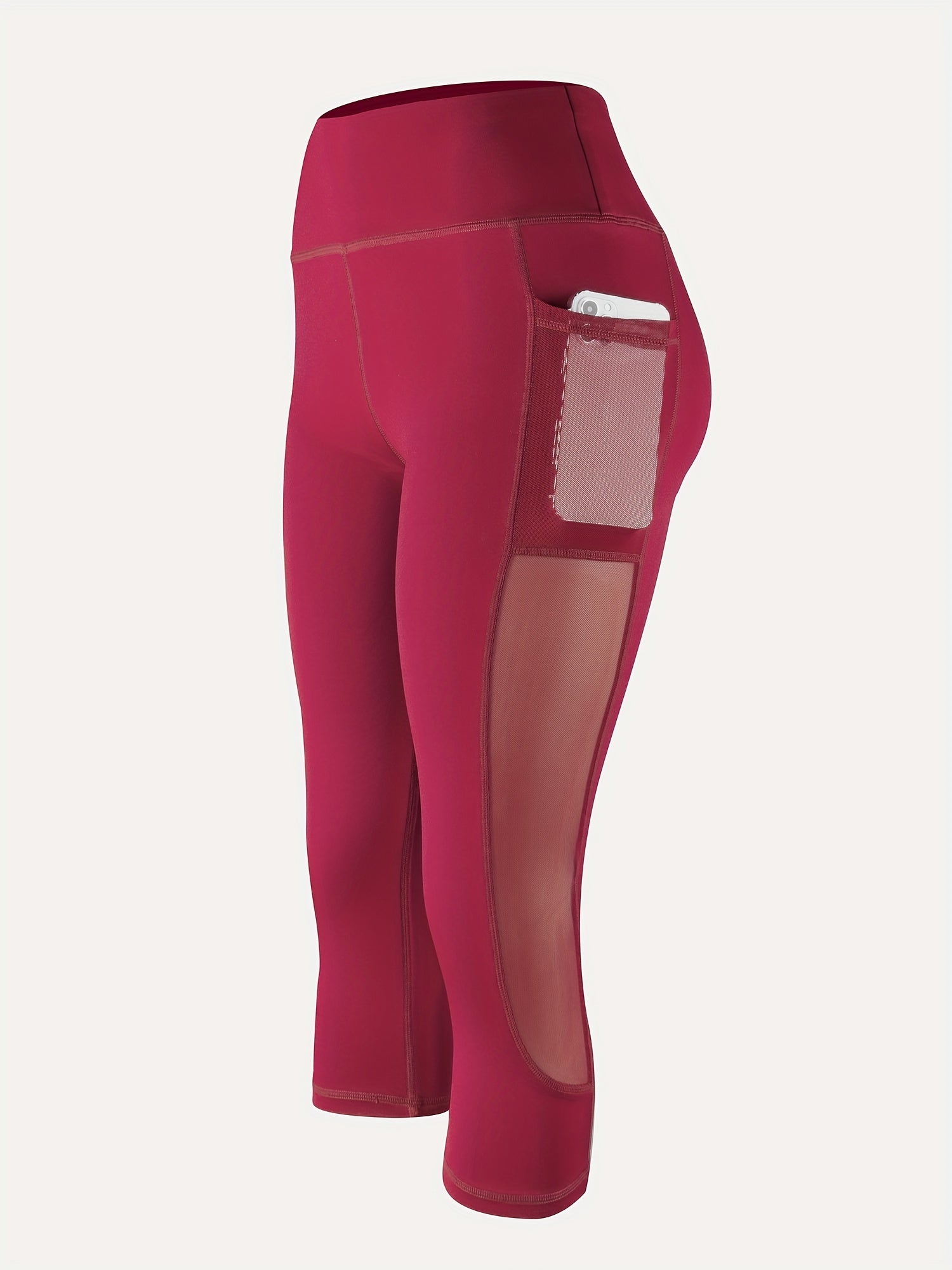 Women's Mesh Pocket Capris Pants for Gym & Yoga