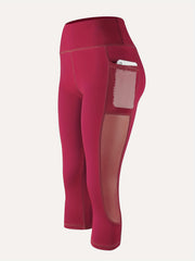 Women's Mesh Pocket Capris Pants for Gym & Yoga