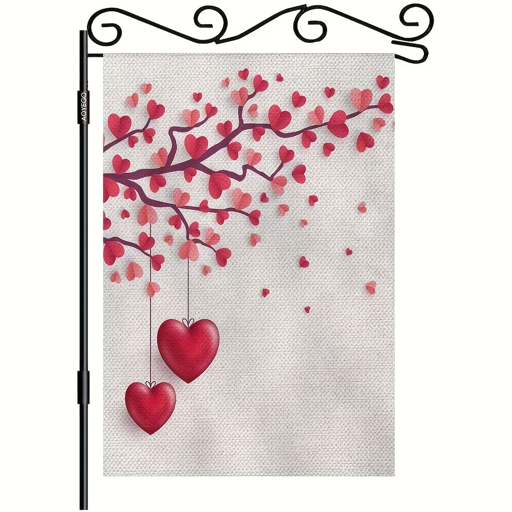 Valentines Small Garden Flag Double Sided Hearts Outdoor Yard Decor