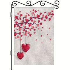 Valentines Small Garden Flag Double Sided Hearts Outdoor Yard Decor