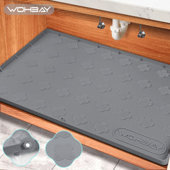 Waterproof Under Sink Mat 34 X 22 Silicone Drip Tray Liner for Kitchen Bathroom