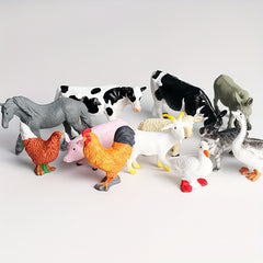 12pcs Farm Animal Figures Set Educational Toy Collection for Children 3-6 Years