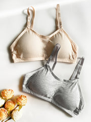 4pcs Wireless Push Up Bras Ribbed Comfy & Breathable Women's Lingerie