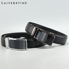 Caivektine Men's Cowhide Belt Business Casual Leather Belt Pants Belt