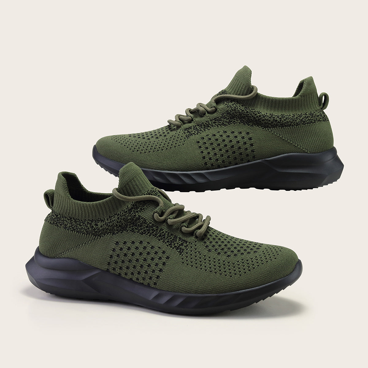Men's Mesh Running Sneakers Lace-Up Shoes
