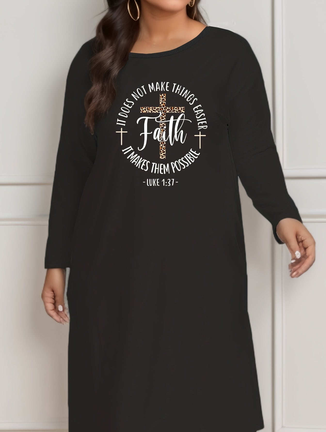 Leopard Print Long Sleeve Lounge Dress