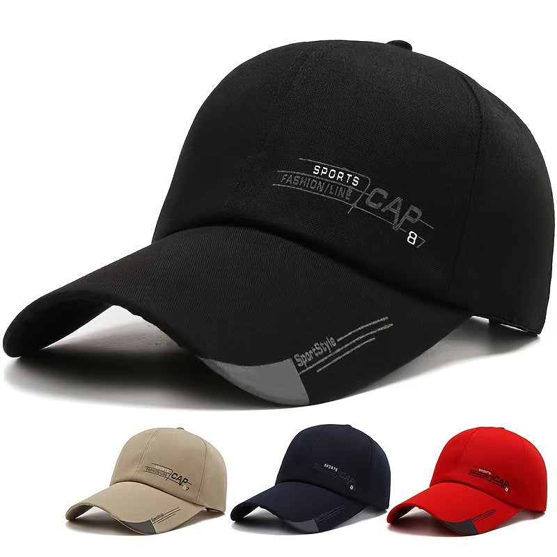 Men's Letter Print Baseball Cap Adjustable Hip Hop Trucker Sun Hat