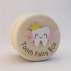 Wooden Fairy Tooth Box with 3D Teeth Detail - Keepsake for Parents - Ideal Gift