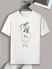 Abstract Sketch Men's Comfy T-shirt for Outdoor Summer