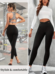 Cross Strap Front Yoga Leggings for Running & Training