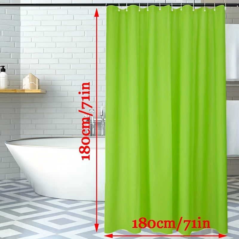 Green Shower Curtain Waterproof Fabric Bathroom Decor