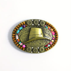 Western Cowboy Men's Retro Belt Buckle Head Large Plate Buckle
