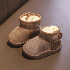 Girl's Solid Snow Boots Warm Fleece Cozy Non slip Ankle Boots