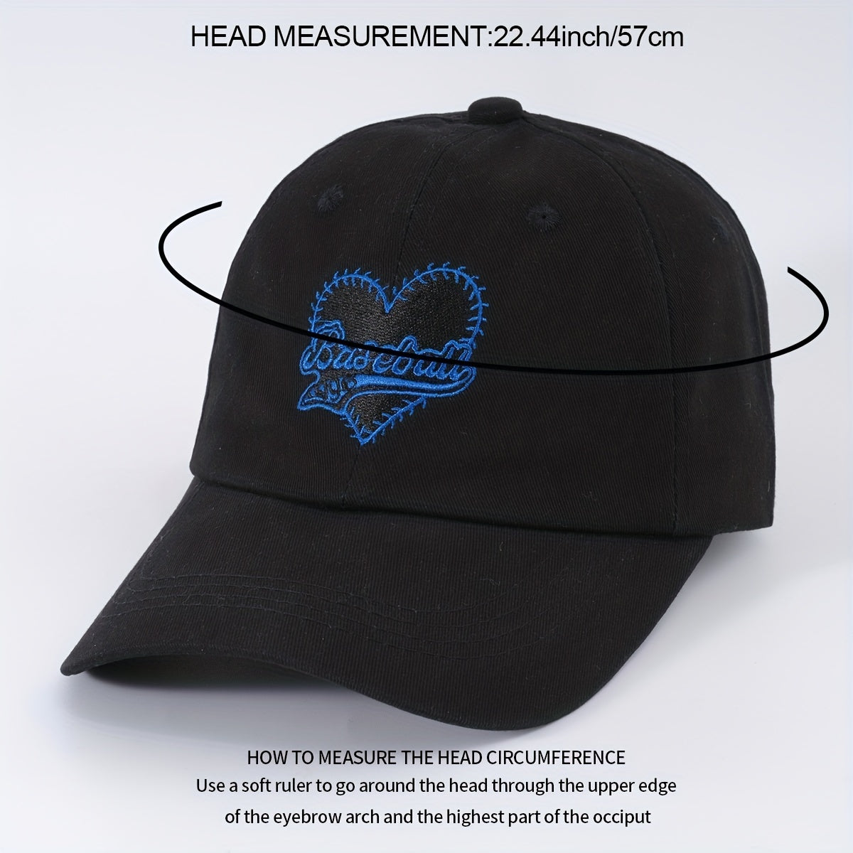 Vintage Heart Embroidery Baseball Cap Unisex Couple Sun Hat