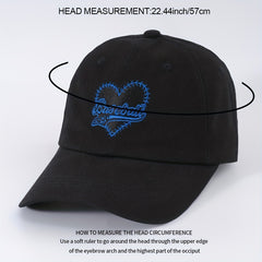 Vintage Heart Embroidery Baseball Cap Unisex Couple Sun Hat