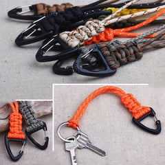 Braided Nylon Keychain w/ Metal Triangle Buckle