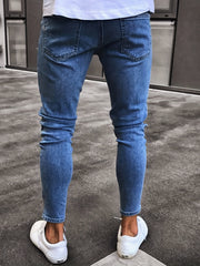 Men Ripped Distressed Denim Jeans Slim Fit Pants