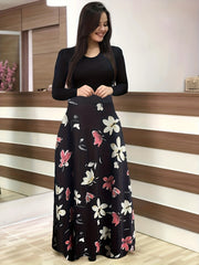 Floral Print Long Sleeve Dress for Women