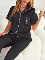 Satin Embroidered Pajamas Set for Women