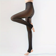Plush Lined Tights High Waist Leggings Women's Stockings