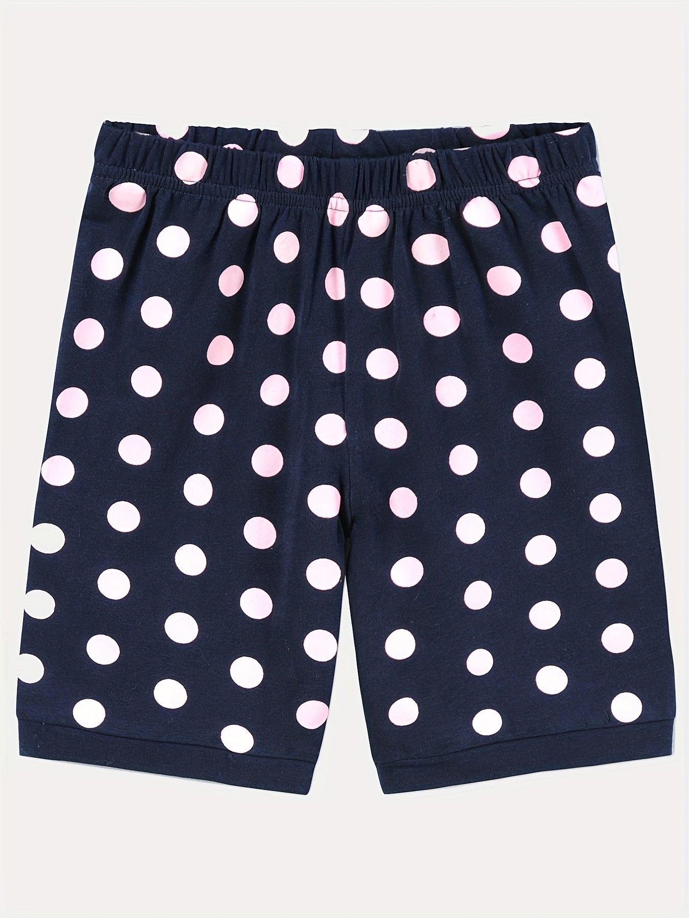 Toddler Girls Dino Pajama Set - T Shirt Top & Polka Dot Shorts