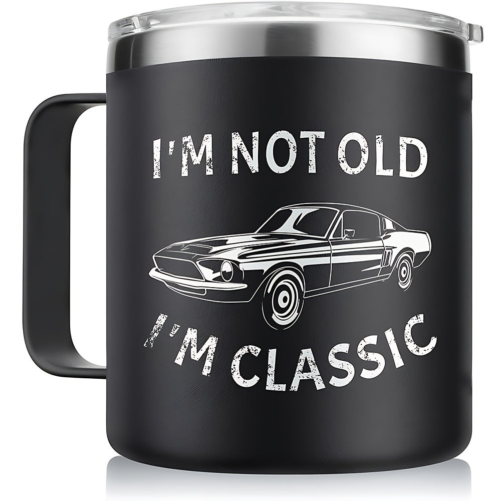 Car Graffiti Stainless Steel Water Cup 14oz Leakproof Insulated Coffee Cup