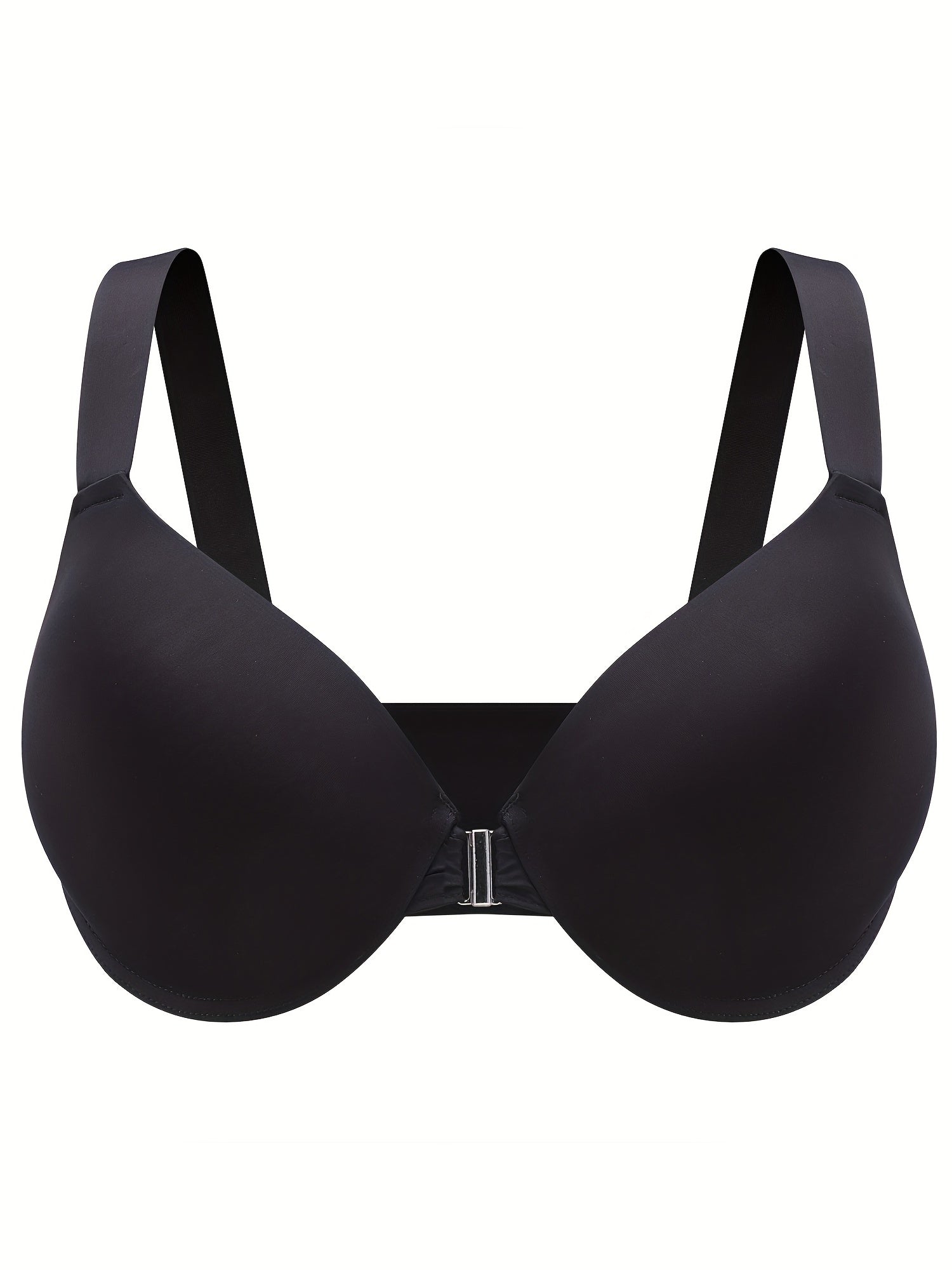 2 Pack Plus Size Front Closure Padded Bra Set for Women