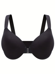 2 Pack Plus Size Front Closure Padded Bra Set for Women