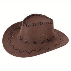 Vintage Knit Polyester Cowboy Hat for Outdoor Sunshade