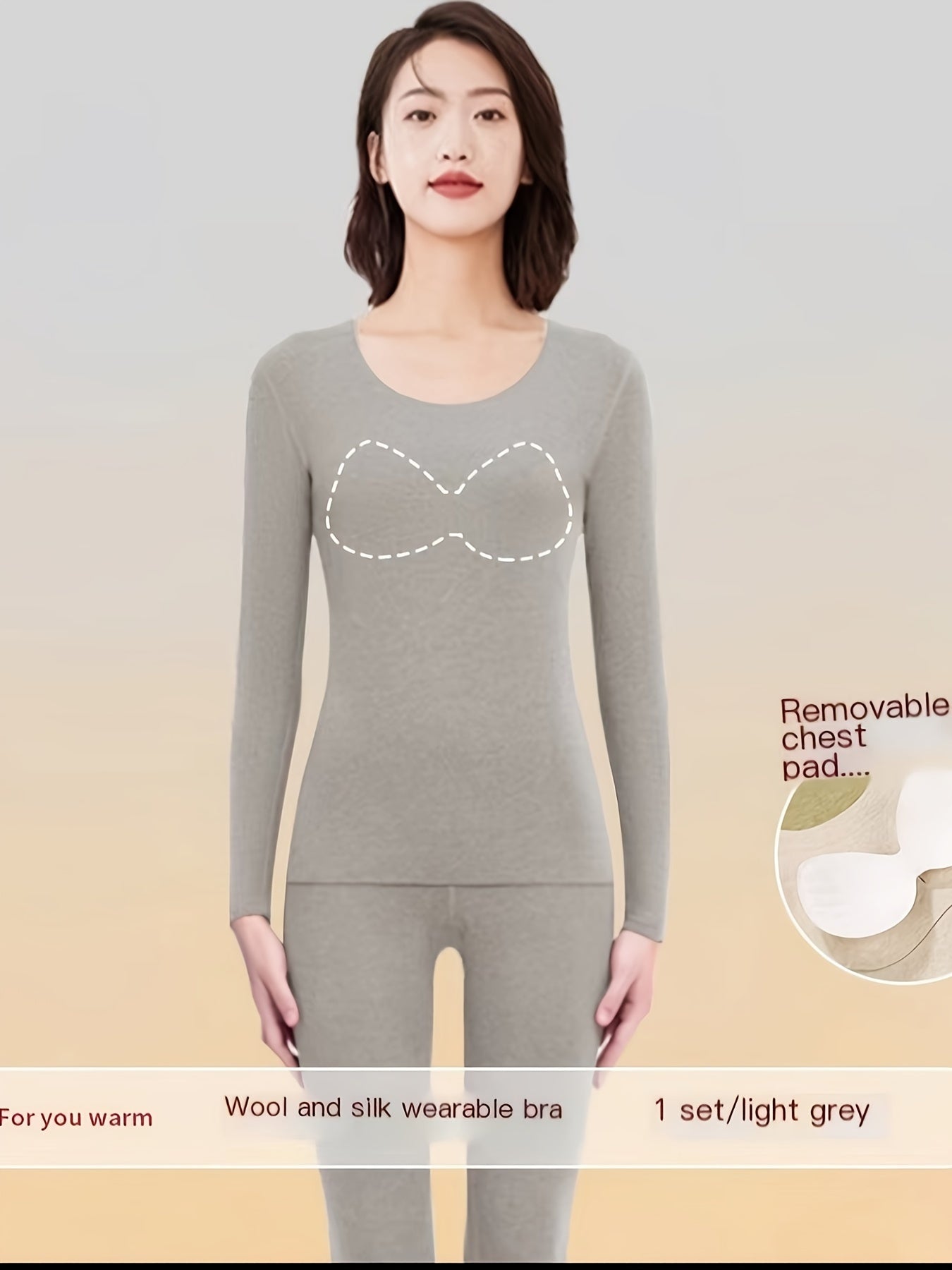 Women's Thermal Underwear Set Long Sleeve Crew Neck Tops & Pants