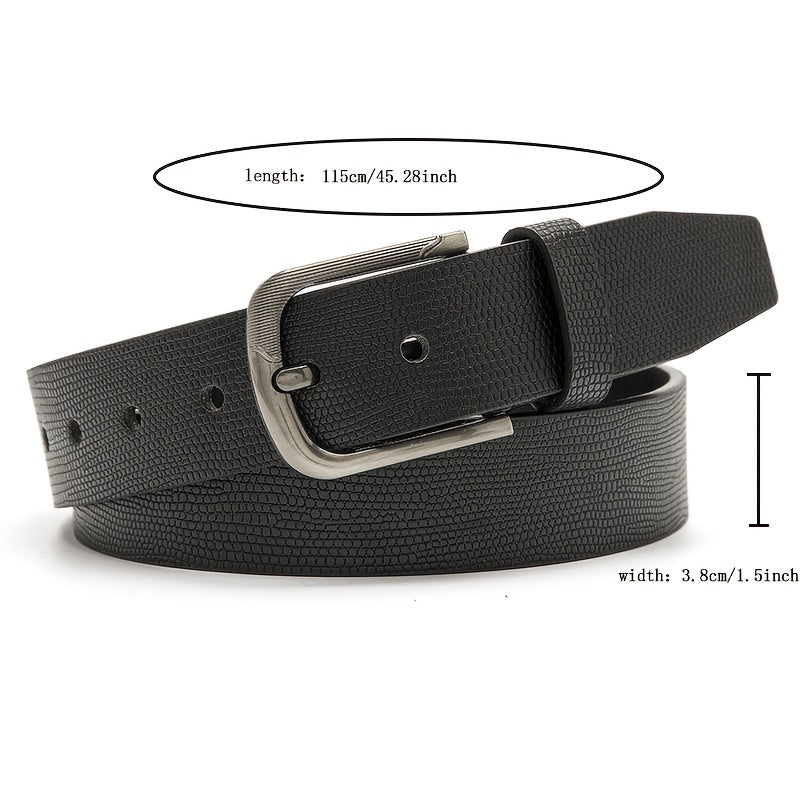 Men's Outdoor Casual PU Leather Belt with Alloy Buckle