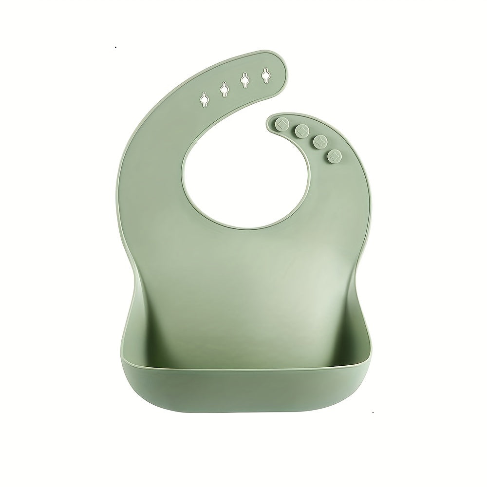 Silicone Baby Bibs 10-72 Months Waterproof Soft Neutral Beige Green