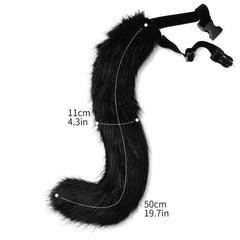 Cat Ears Cat Tail Set Fox Cosplay Cat Tail Accessories Strap Cat Ear Hair Hoop