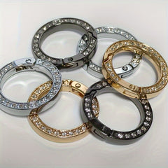 3pcs Keychain with Artificial Diamond Decor Metal Buckle for Outdoor Camping