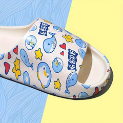 Women's Dolphin Print Cloud Slides Pillow Slippers